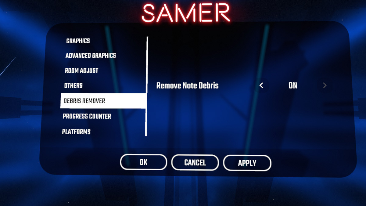 Debris Remover SETTINGS